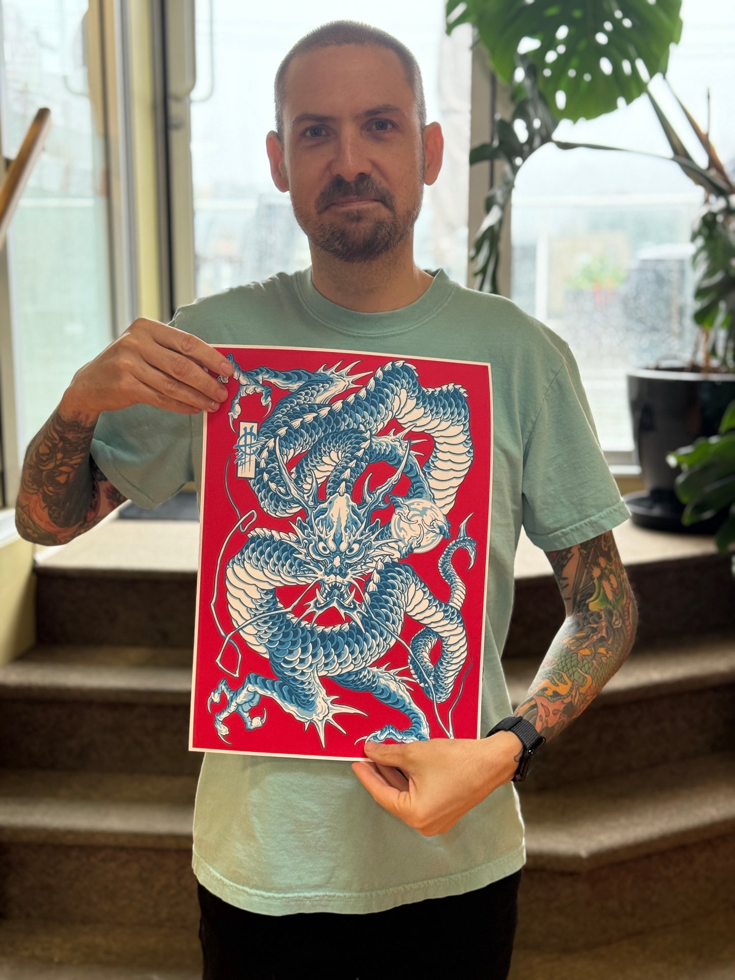 Blue dragon on Red 2 2024