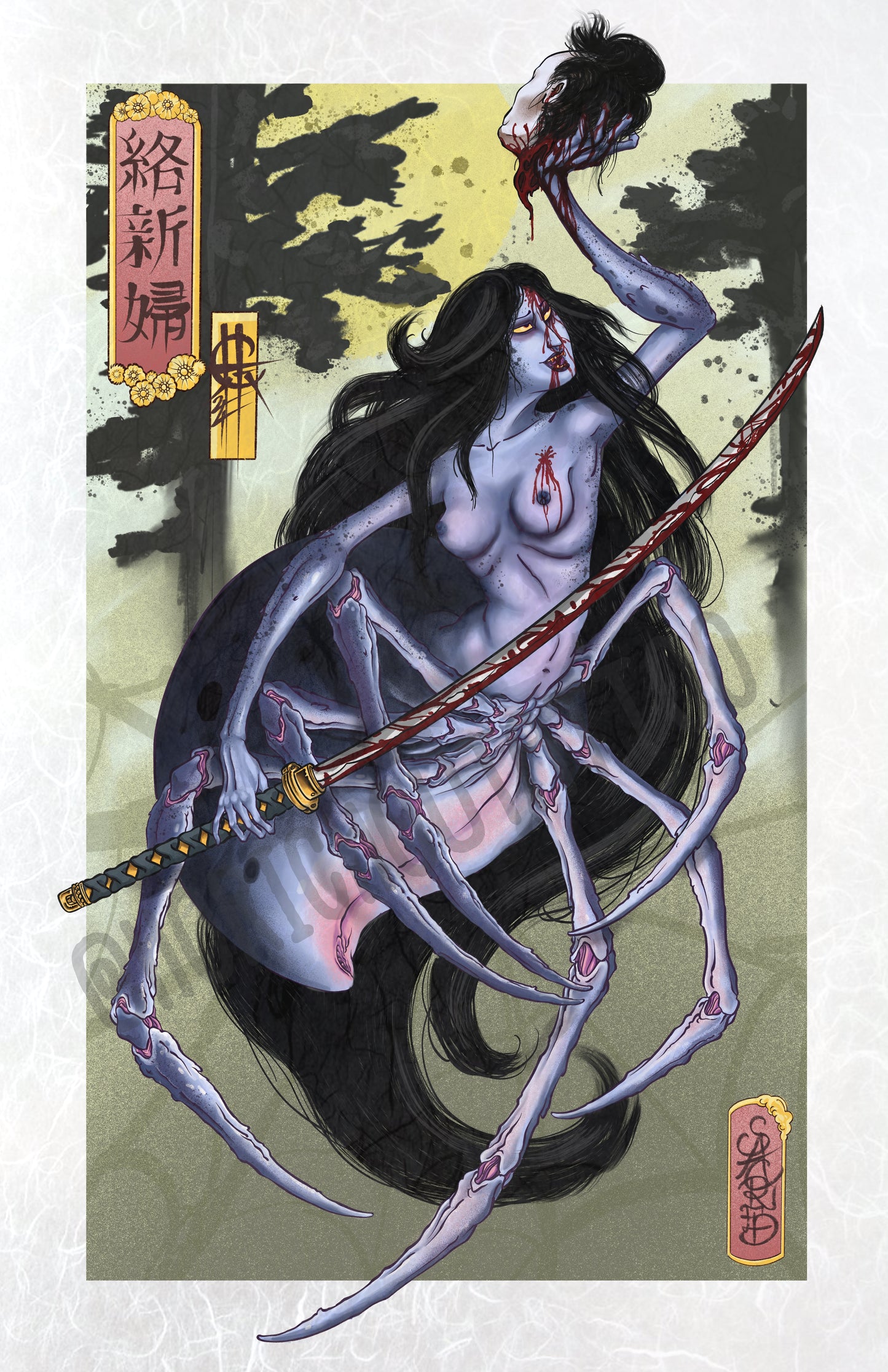 XL sized Jorōgumo print