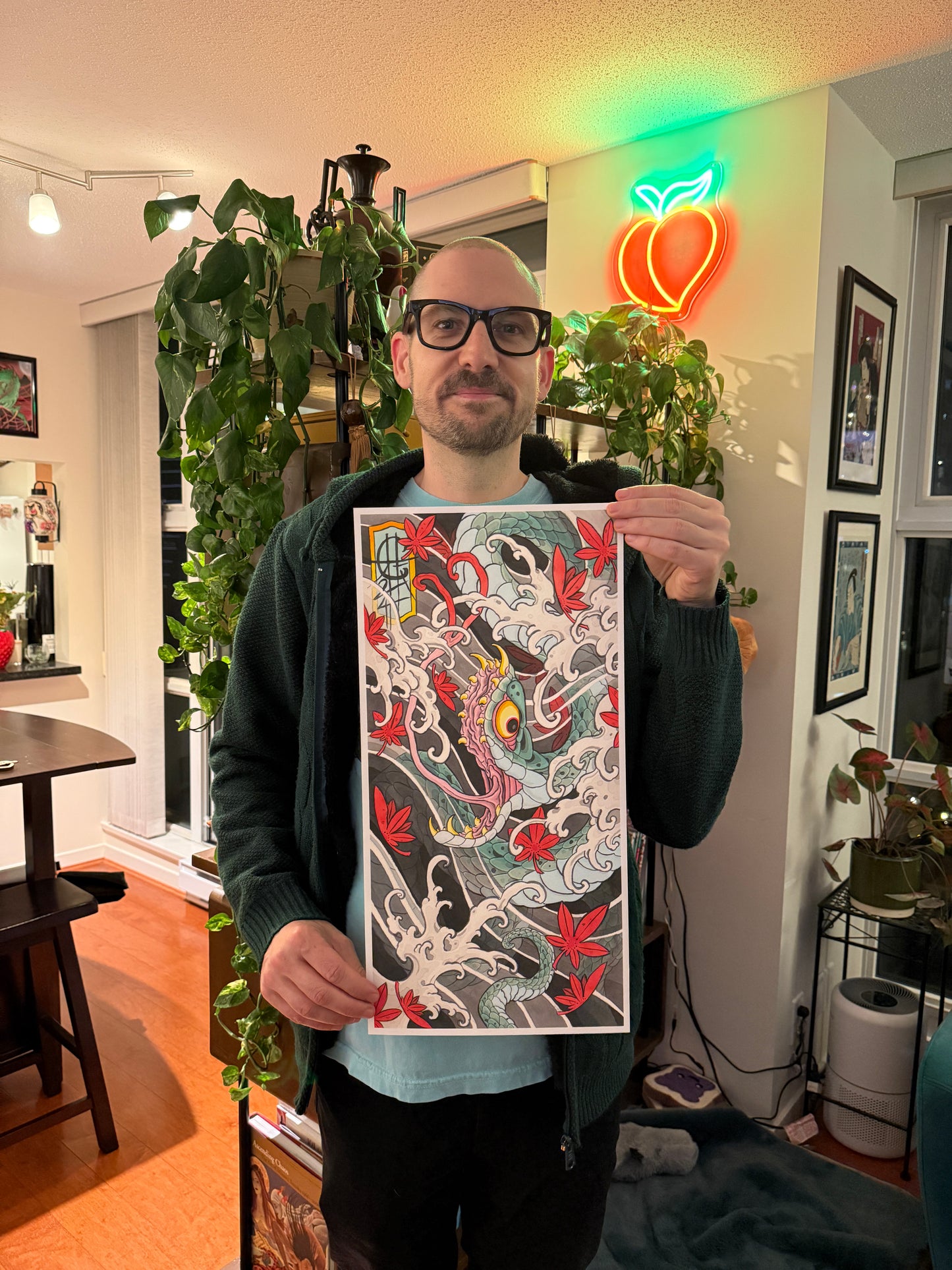 Limited edition signed Snake and Maples giclee print