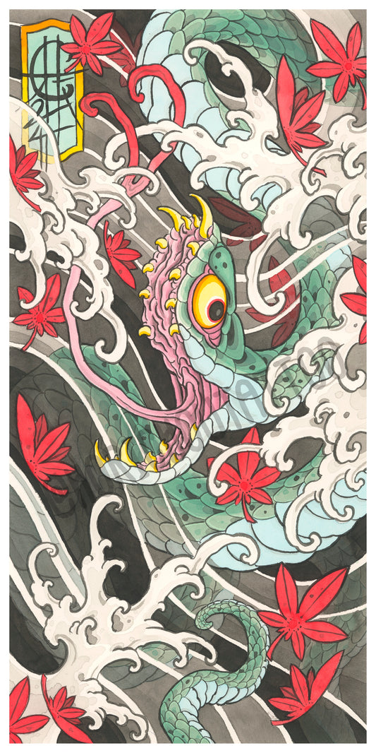 Limited edition signed Snake and Maples giclee print